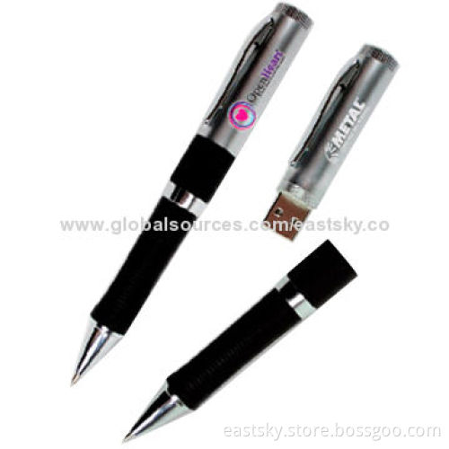 Pen-shaped USB Drive, 64MB to 32GB Flash Memory, Logo Imprinting are Accepted